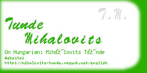 tunde mihalovits business card